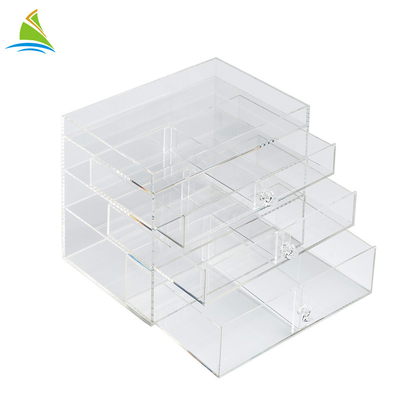 3 - Laag Plastic maakt Acryl Organisator omhoog tot Acrylmake-uptribune Hoge Hardheid