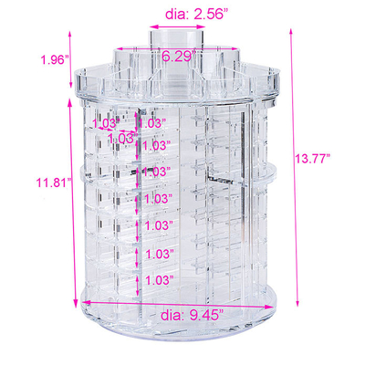 Duidelijke Manier Acryl Kosmetische Vertoning die Acryllippenstiftorganisator roteren