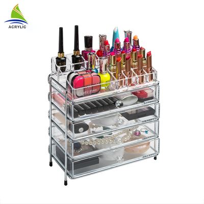 4 van het de Houderstafelblad van de ladenlippenstift Doos van de de Make-upopslag de Elegante Duidelijke Acryl