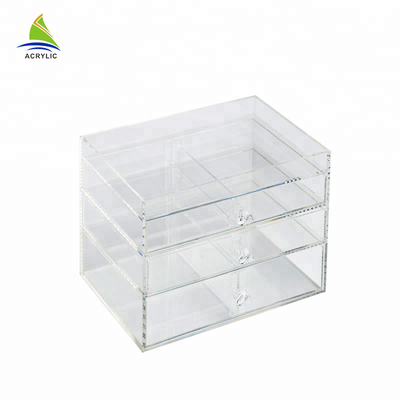 De hete Organisator met 3 lagen van de Verkoop Plastic Make-up Acryl