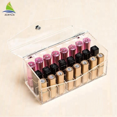 De transparante acrylvitrine van de make-uplippenstift maakt omhoog Organisator