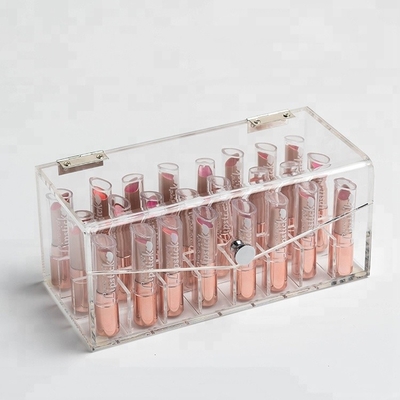 De transparante acrylvitrine van de make-uplippenstift maakt omhoog Organisator