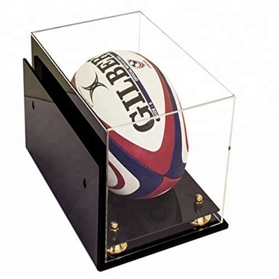 Commerciële Acryl van het de Sportenrugby van de Vertoningsdoos van de de Balvertoning de Doos Vlotte Oppervlakte met Basis