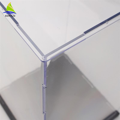 Hoog polijst Vierkante Acryl de Luxe Tegen Hoogste Decoratieve Aangepaste Duidelijke Doos van de Vertoningsdoos
