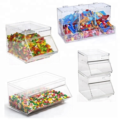 Transparante Acryl van de het Huisvorm van Suikergoedcontainers Mini Acryl het Suikergoedbakken