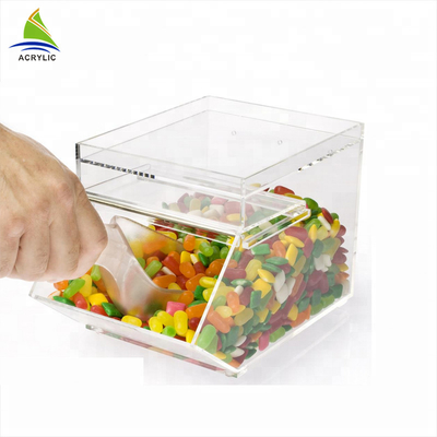 Transparante Acryl van de het Huisvorm van Suikergoedcontainers Mini Acryl het Suikergoedbakken