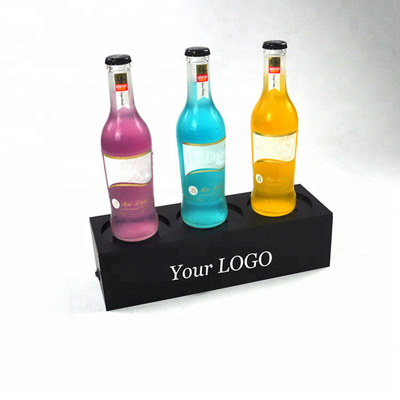 De Flessenvertoning 3 van de douaneplexiglas Geleide Alcoholische drank - Fles Geleid Acrylwijnrek