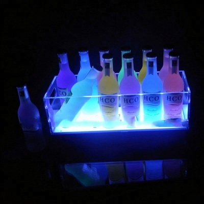 De moderne Vertoning van de Ontwerp Duidelijke Geleide Fles leidde Acryl de Vertoningsrek van de Wijnfles