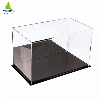 De duidelijke Acrylcountertop Zwarte Bovenkant van de Vitrine Eenvoudige Stijl en Acryldoos van de Bodem de Duidelijke Douane
