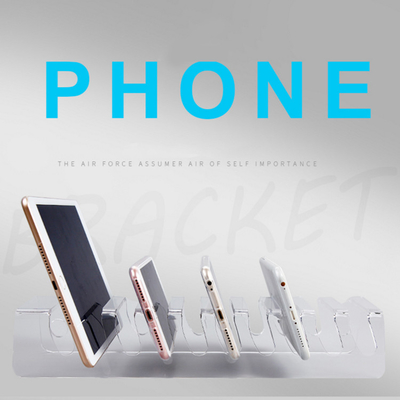 Klein Acrylcountertop de Telefoonstootkussen van de Vertonings Duidelijk Cel Kleinhandelsvertoningstribunes