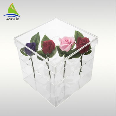 Verse 16 gaten Acryldoos van de huwelijksluxe voor 16 Rozen Glanzende Laminering