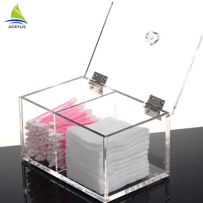 1L ontruim Katoenen Stootkussen en Q - tip Organisator Katoenen Acrylzwabberhouder