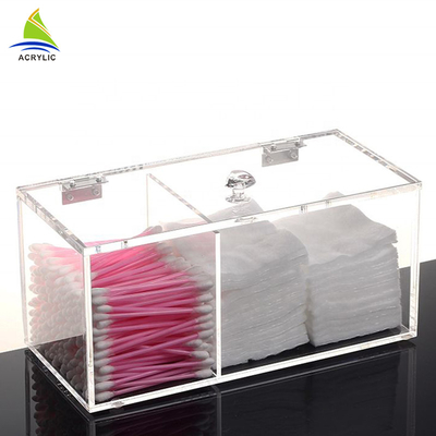 1L ontruim Katoenen Stootkussen en Q - tip Organisator Katoenen Acrylzwabberhouder