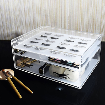 De elegante Organisator van de 3 Net Acrylwimper, de Doos van de Plexiglaswimper voor de Opslag van Make-uphulpmiddelen