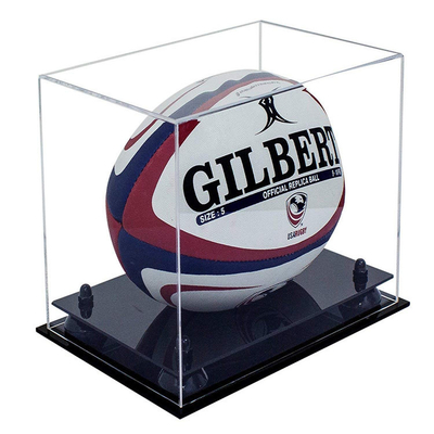 Aangepaste Acryl de Vertoningsdoos van de Rugbybal/Duidelijke AcryldoosVitrines