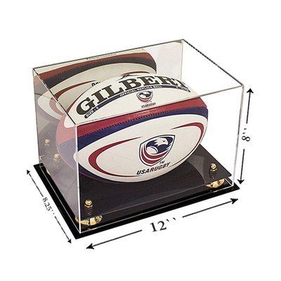 Aangepaste Acryl de Vertoningsdoos van de Rugbybal/Duidelijke AcryldoosVitrines