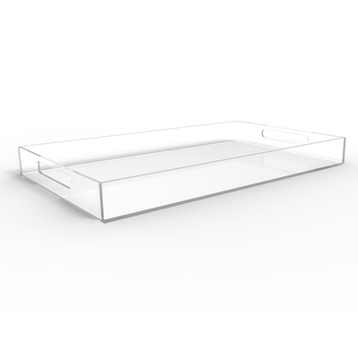 Hoge Transparante Acrylvoedsel Dienende Dienbladen met Handvatsgs ISO
