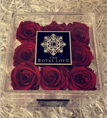 Waterdichte Vierkante Verpakkende Acryl de Bloemdoos van de Giftluxe met Laserembleem