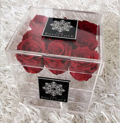 Waterdichte Vierkante Verpakkende Acryl de Bloemdoos van de Giftluxe met Laserembleem