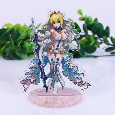 Douane drukte het Acrylcountertop Cijfer van Anime van de Vitrinerechtopstaande reiziger Acrylkeychain