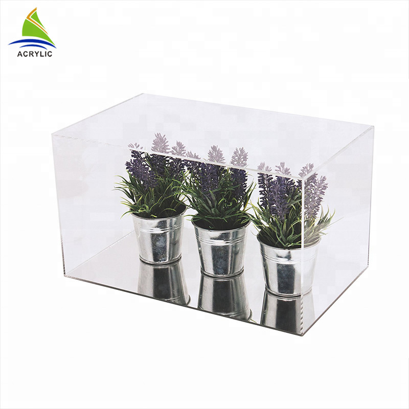 De duidelijke Acrylcountertop Zwarte Bovenkant van de Vitrine Eenvoudige Stijl en Acryldoos van de Bodem de Duidelijke Douane