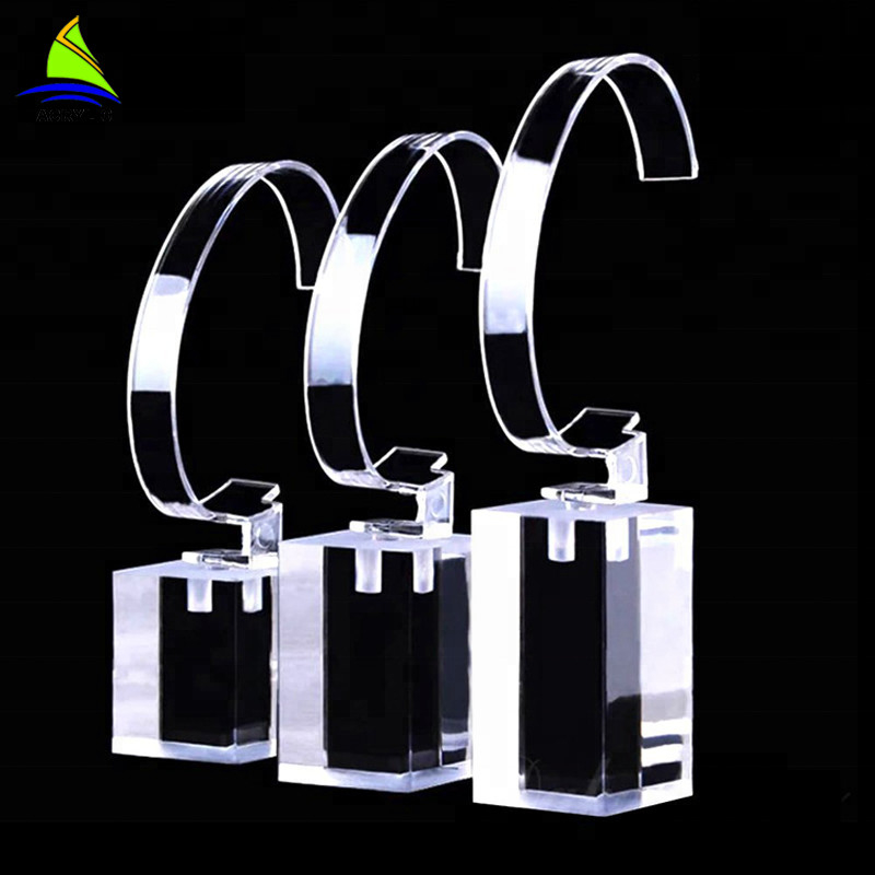OEM de Acrylwinkelvertoning personaliseerde de Acryltribune van de Horlogevertoning met c-Ring