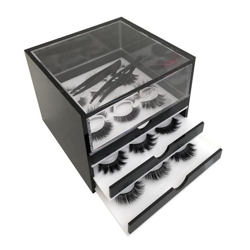 De elegante Organisator van de 3 Net Acrylwimper, de Doos van de Plexiglaswimper voor de Opslag van Make-uphulpmiddelen